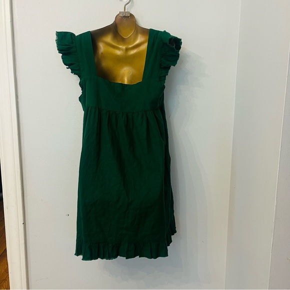 Aerie Forest Green Ruffle Babydoll Dress | Cottagecore Cozy Fall Large - Picture 5 of 5
